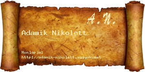 Adamik Nikolett névjegykártya